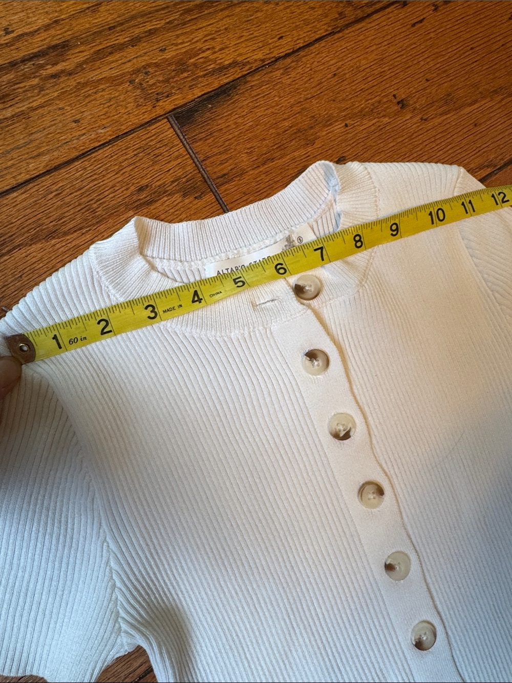Altar’d State Ribbed Button-Front Short Sleeve Top - Picture 6 of 7